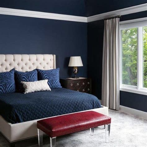 navy blue wall bedroom